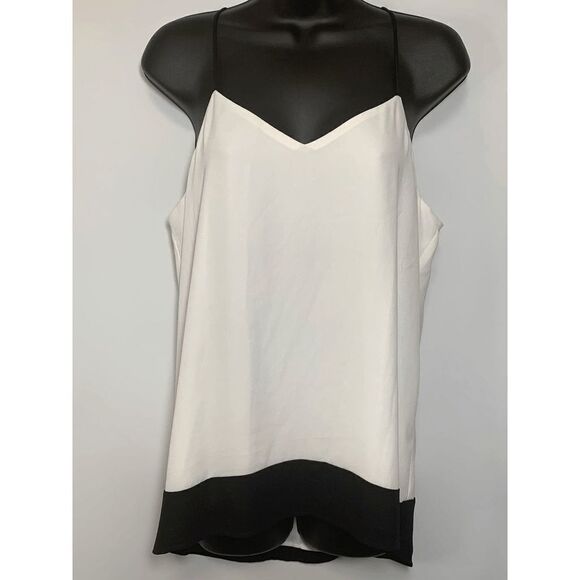 Express Women's Spaghetti Color Block Black/White Top Size M - Picture 1 of 10